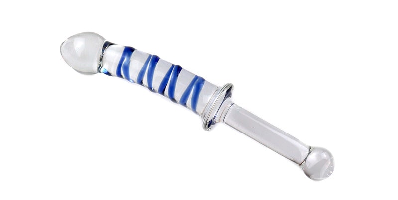 Đồ chơi hậu môn tay cầm Sextoy thủy tinh có vân xoắn tay câm (2)