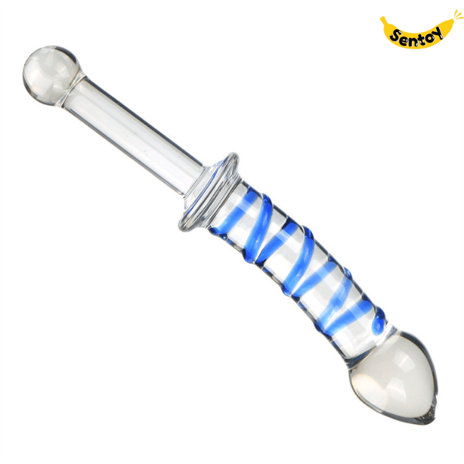 Đồ chơi hậu môn tay cầm Sextoy thủy tinh có vân xoắn tay câm (3)