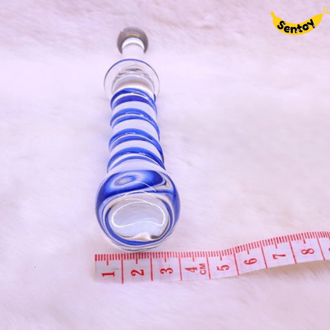 Đồ chơi hậu môn tay cầm Sextoy thủy tinh có vân xoắn tay câm (4)