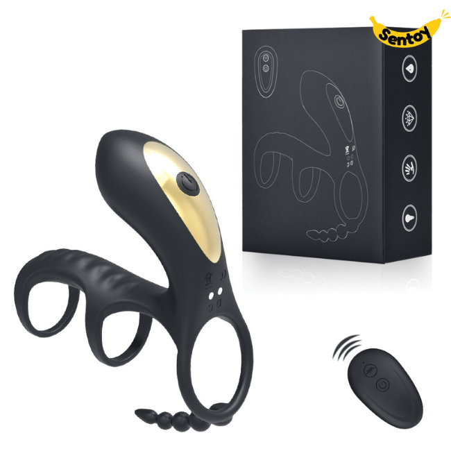 Vòng rung Penis Testicle Stimulator cao cấp rung thổi âm vật (3)-min
