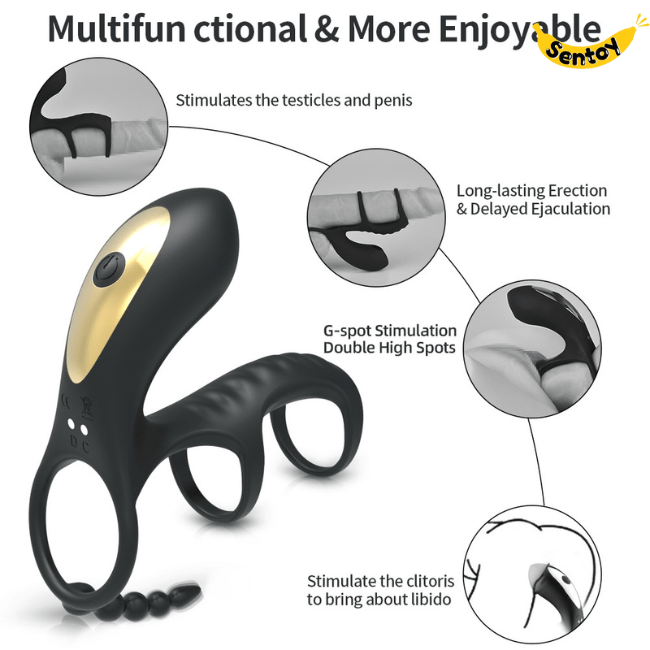 Vòng rung Penis Testicle Stimulator cao cấp rung thổi âm vật (4)-min