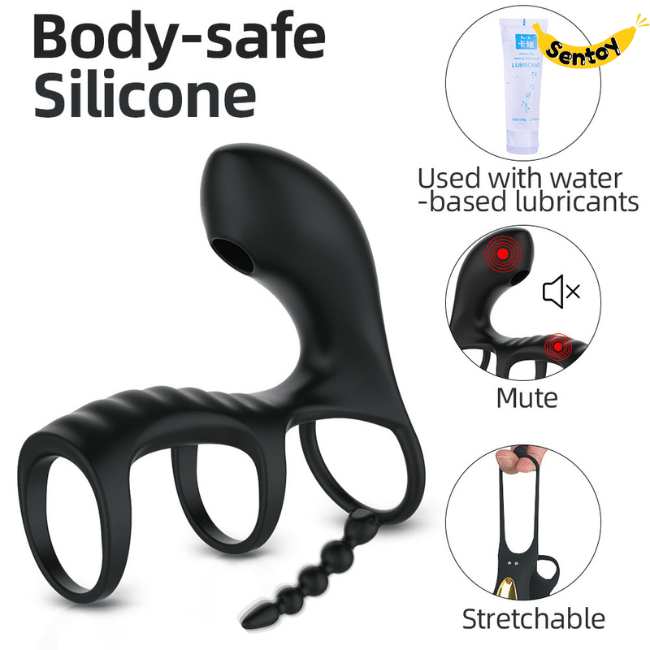 Vòng rung Penis Testicle Stimulator cao cấp rung thổi âm vật (8)-min