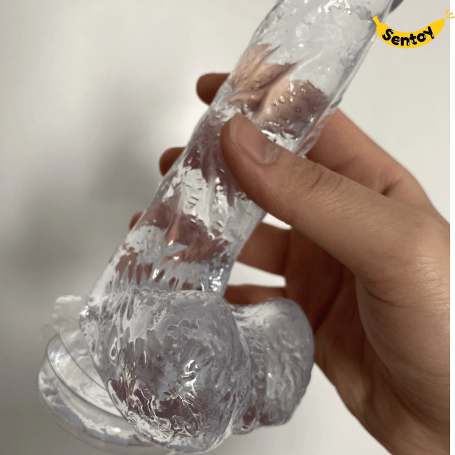 Dương vật giả trong suốt DILDO dán tường silicone mềm mại (1)-min