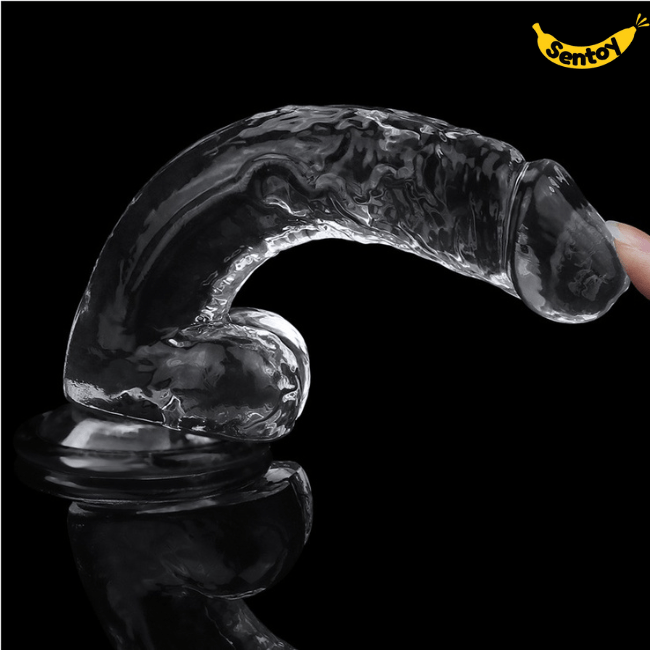 Dương vật giả trong suốt DILDO dán tường silicone mềm mại (4)-min