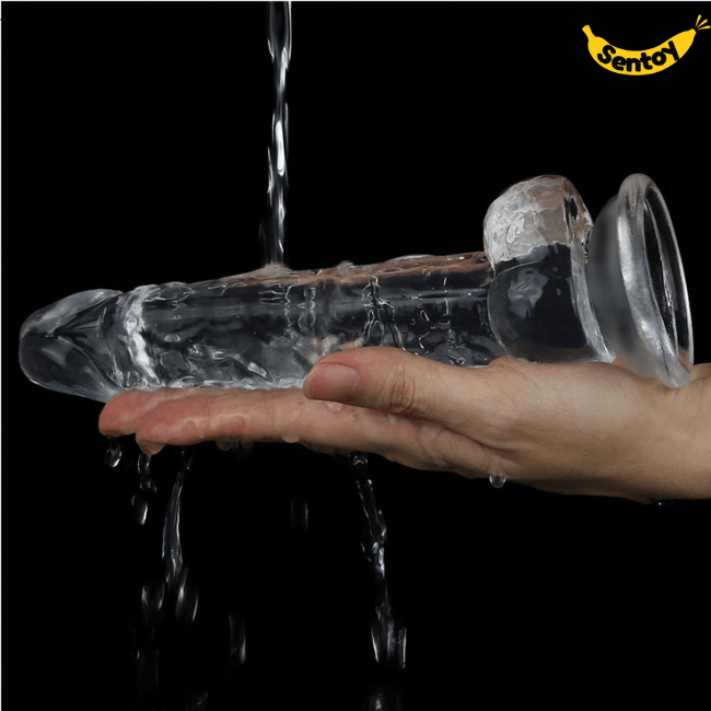 Dương vật giả trong suốt DILDO dán tường silicone mềm mại (5)-min