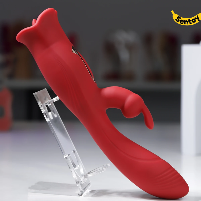 Sextoy hai đầu rung kích thích điểm G liếm âm vật (6)